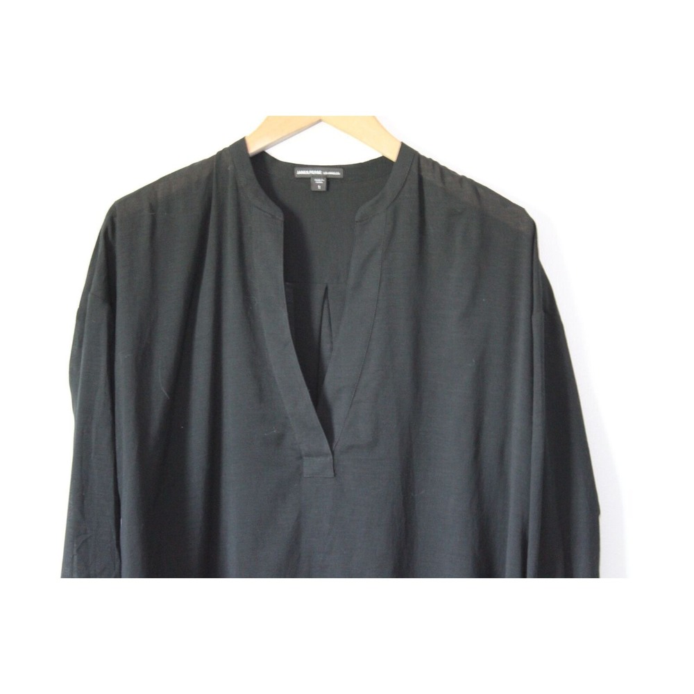James Perse Cotton Silk Stretch Pullover Tunic Top Semi Sheer Blouse 1 US Small - Picture 4 of 9